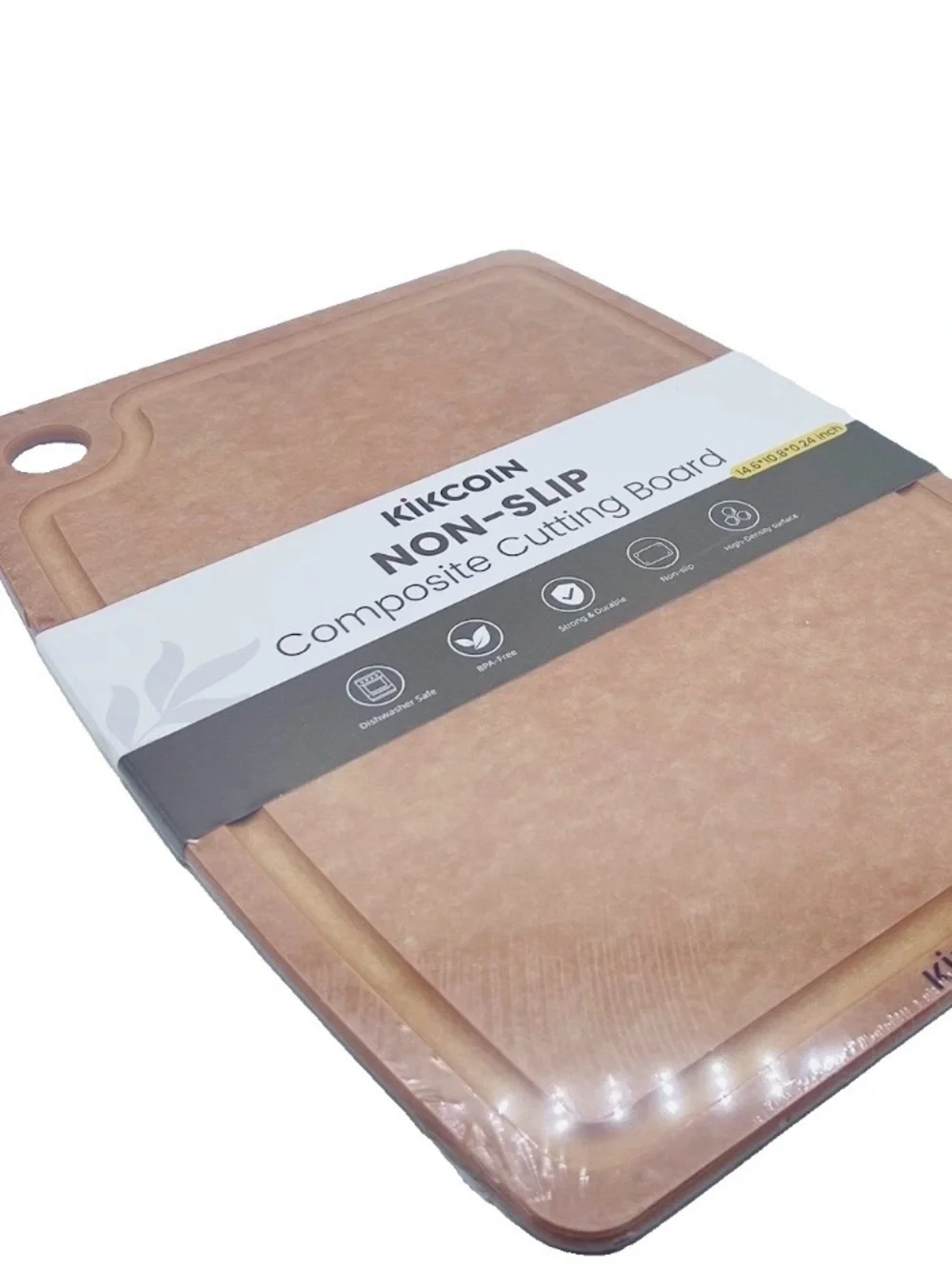 Kikcoin Wood Cutting Board, Cutting Boards for Kitchen Dishwasher Safe Non-sl...